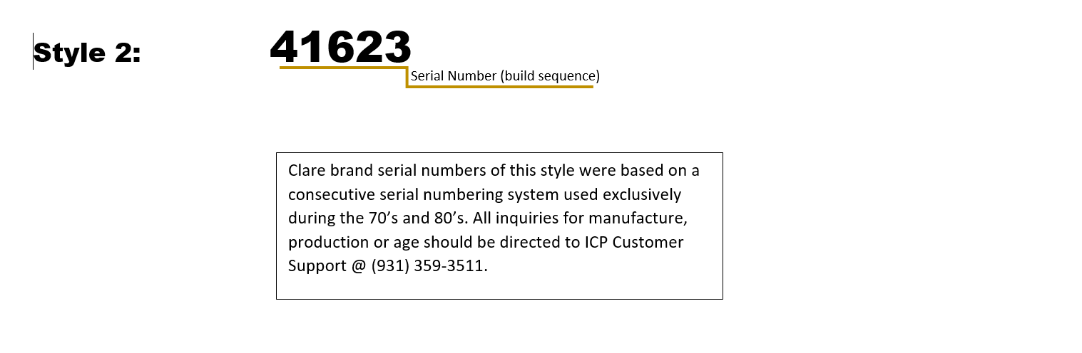 Clare Furnace Serial Number